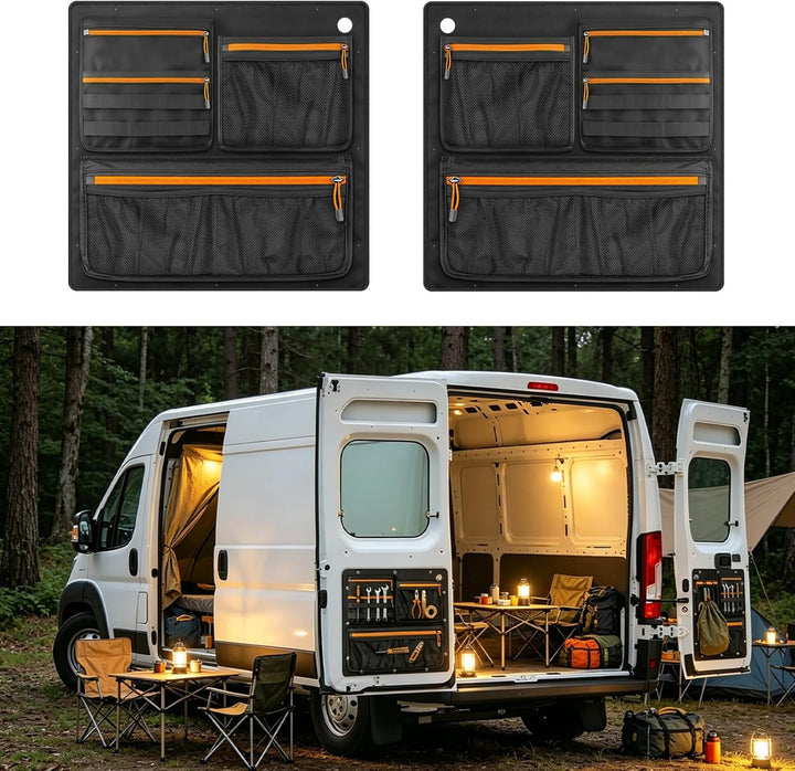 RASHION 2pcs Scheunentür Lagerorganisator kompatibel mit Fiat Ducato Peugeot Boxer 2006-2023 hintere
