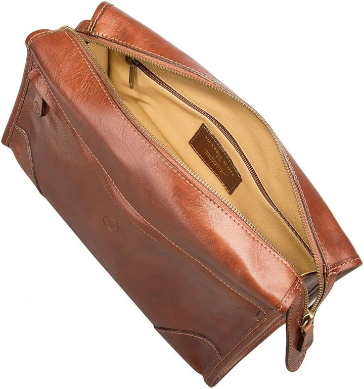 Maxwell Scott - Herren Luxus Leder grosse Kulturtasche Dopp Kit - Handgefertigt aus italienischen Vo
