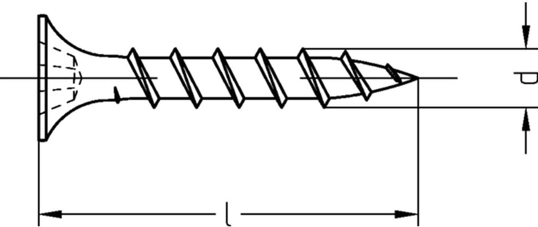Dresselhaus WGR 6535 Gipsplattenschrauben mit Grobgewinde Trompetenkopf-H, 3,9 x 25 mm, phosphatiert