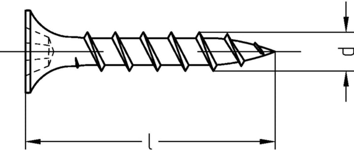 Dresselhaus WGR 6535 Gipsplattenschrauben mit Grobgewinde Trompetenkopf-H, 3,9 x 25 mm, phosphatiert