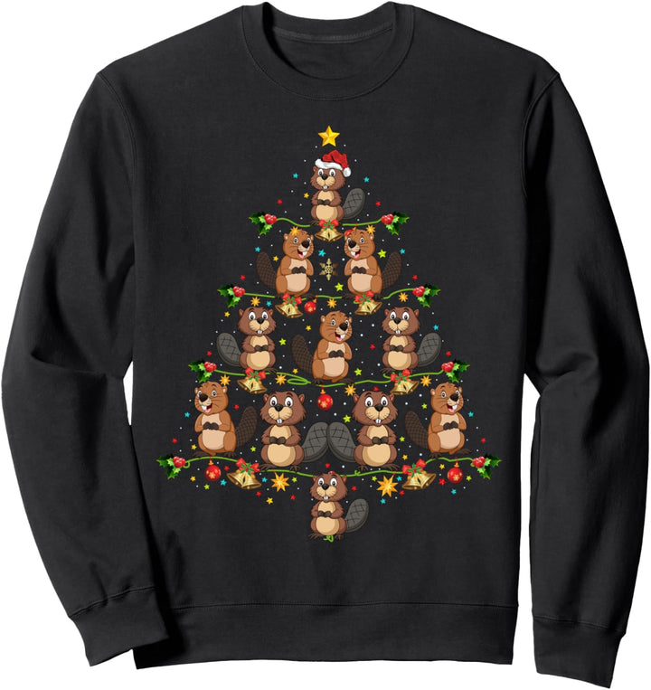 Lustiger Biber Weihnachtsbaum Geschenk Lustig Weihnachten Biber Sweatshirt