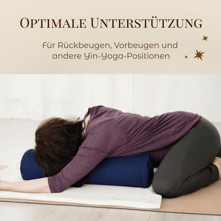 PURE SHANTI Yogabolster aus 100% Bio-Baumwolle | Nachhaltiges Bolster | Natürliche Buchweizen-Spreu-