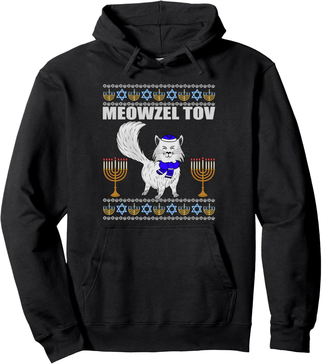 Meowzel tof lustige jüdische Katze Chanukka Chanuka Katzen Kinder Spass Pullover Hoodie