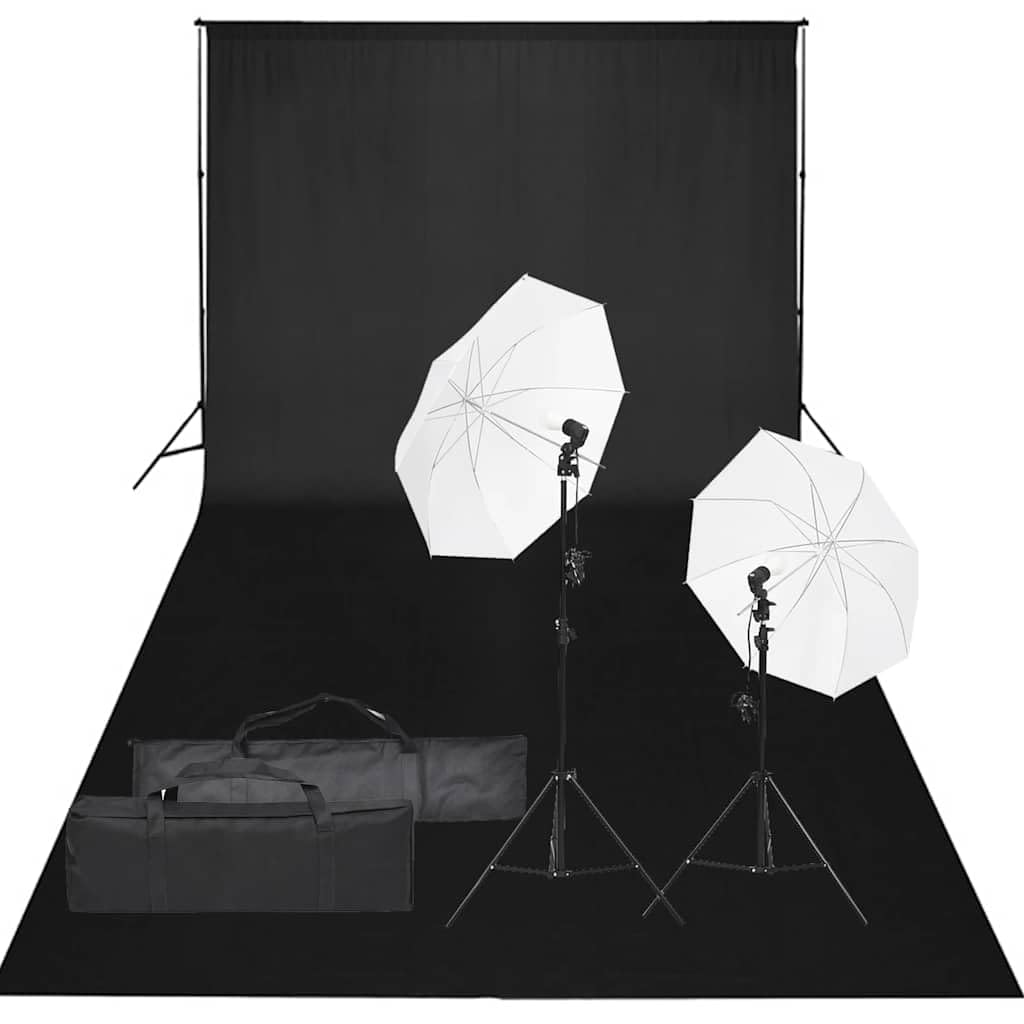 Fotostudio-Set mit Beleuchtung und Hintergrund, inklusive Studioleuchten, Stativ, Hintergrundsystem,