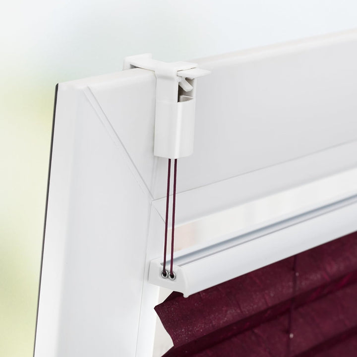 K-home Klemmfix-Plissee 110 x 130 cm (B x L) Bordeaux Lichtschutz +++ Moderne Crushed Optik +++ 110