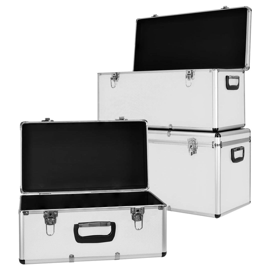 trucky Aluminium 3er Set Silber Boxen Alukiste 3x Alu Box Koffer Kiste Transportbox Werkzeugkiste We