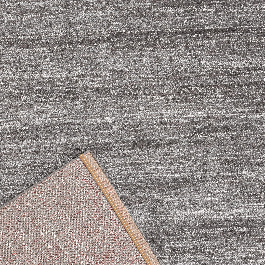 VIMODA Teppich Modern Grau Kurzflor Meliert Farbecht Pflegeleicht, Masse:80 x 300 cm, 80 x 300 cm