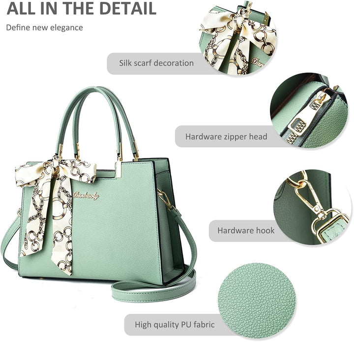 NICOLE & DORIS Elegante Handtaschen Damen Shopper Schultertasche Tote Handtasche PU Leder Mittelgros