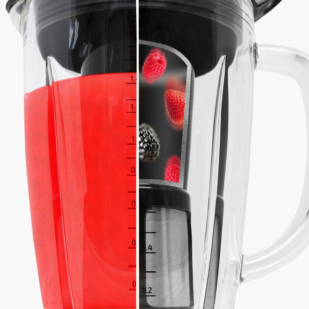 Cecotec Glas- Mixer Power Titanium - Kannen Kapazität von 1,8 Liter aus Glas Wärme resistent y 6 Kli