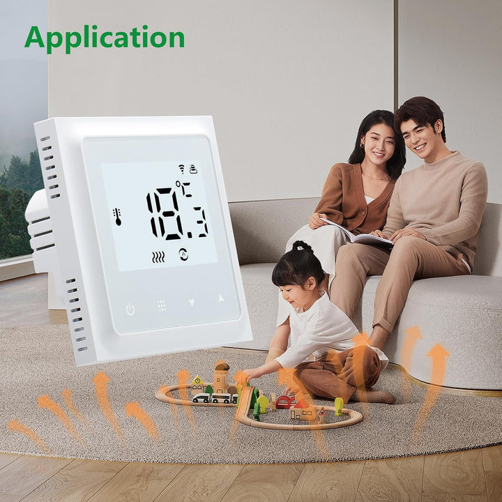 Wengart WiFi Thermostat für Wasser Fussbodenheizung WG011,max 3A Programmierbare Fussbodenheizung Th