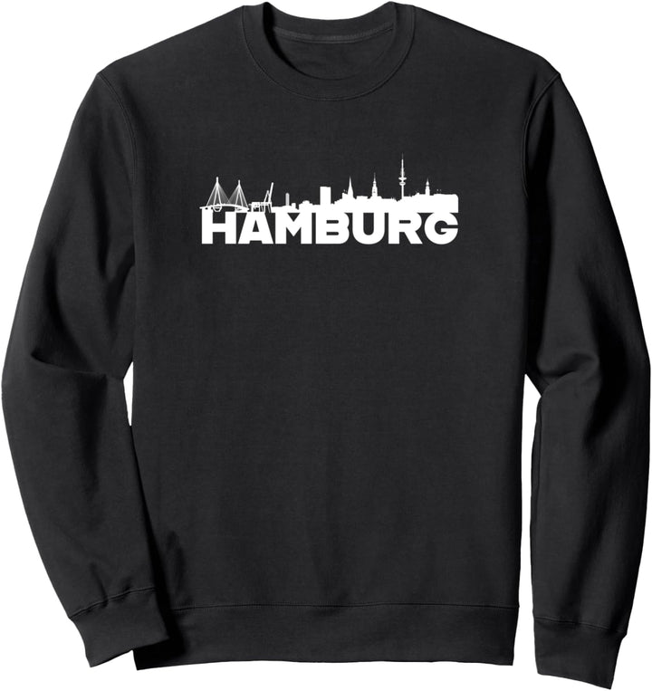 Hamburg Deutschland Skyline Silhouette Umrissskizze Sweatshirt