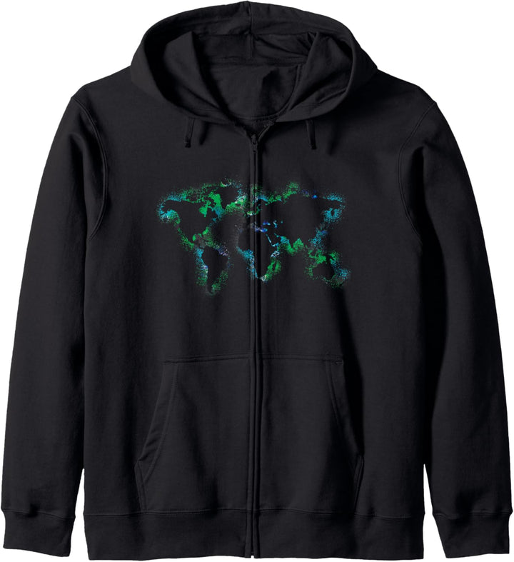 Weltkarte Earthday Kapuzenjacke