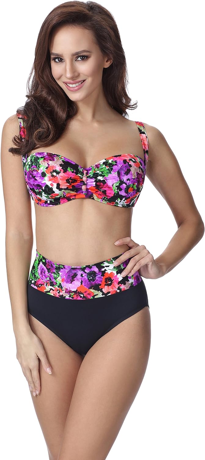 Merry Style Damen Figurformender Bikini F13 2 (Muster-320, Cup 70H / Unterteil 36)