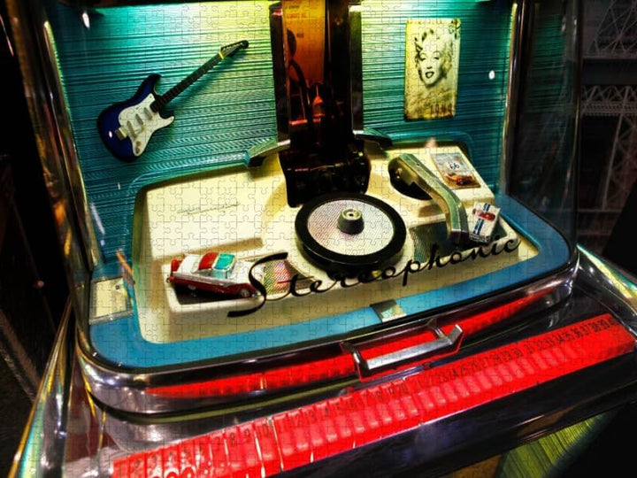 CALVENDO Puzzle Wurlitzer Jukebox Schallplatten 1000 Teile Lege-Grösse 64 x 48 cm Foto-Puzzle Bild v