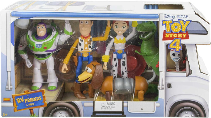 Mattel Disney und Pixar Toy Story 4 Spielset mit Figuren, Ausflugsabenteuer, 6er-Pack mit Woody, Buz