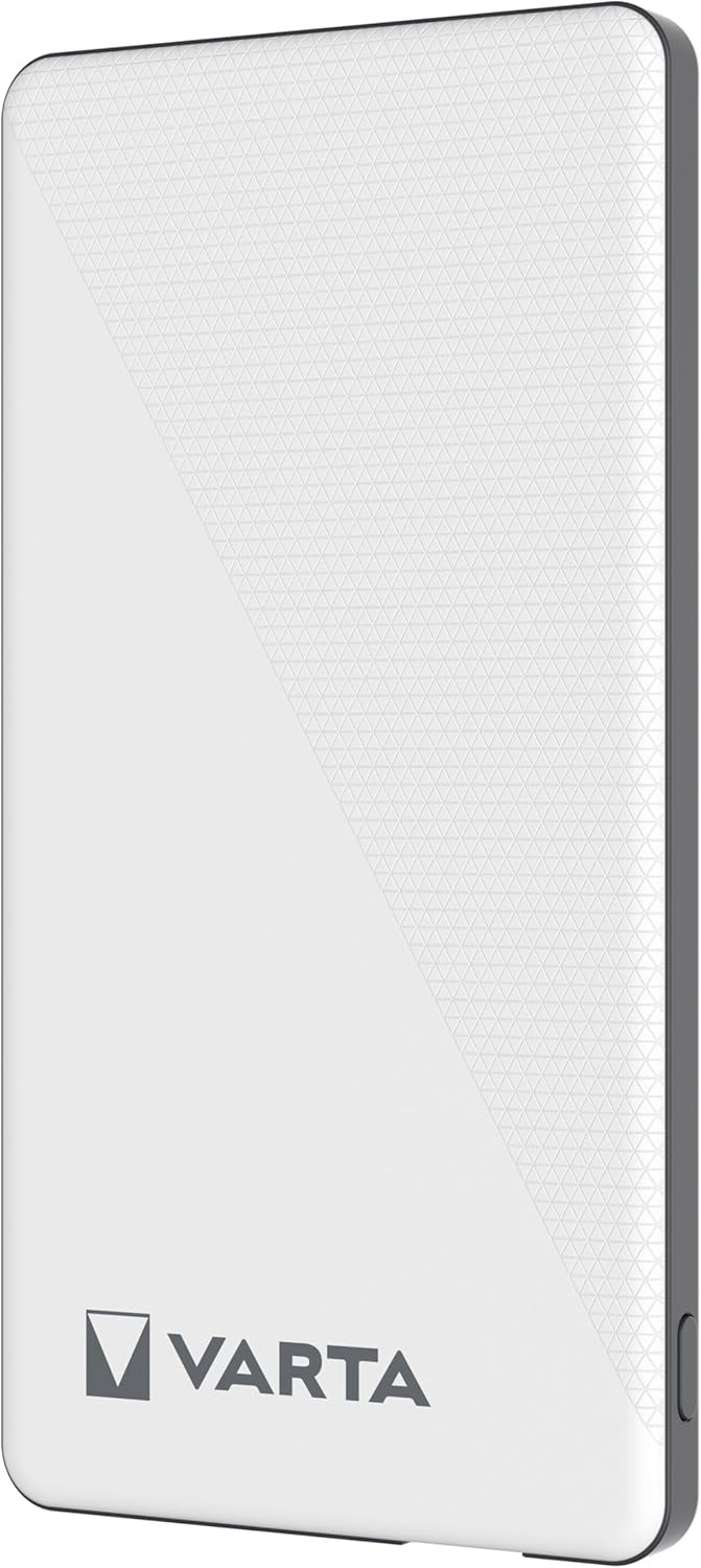 VARTA Power Bank 5000mAh, Powerbank Energy mit 2 Anschlüssen (1x USB C, 1x USB A), kompatibel mit Ta