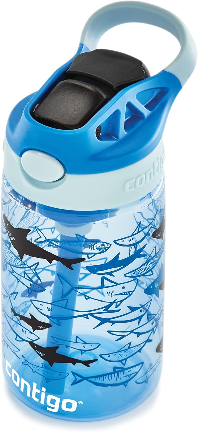 Contigo Kinder Trinkflasche Easy Clean Autospout mit Strohhalm, BPA-freie robuste Wasserflasche, 100