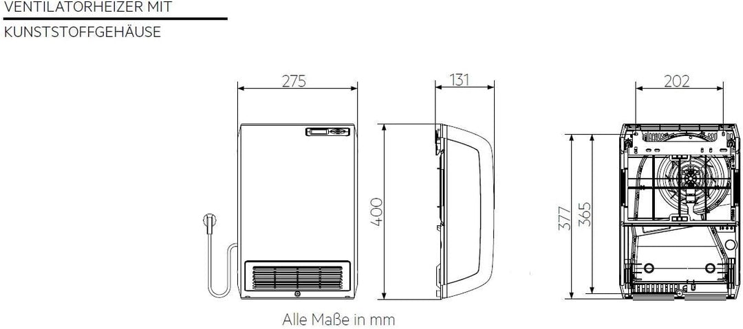 AEG Heizlüfter VH 213, Keramik Heizlüfter energiesparend für ca. 25 m², TÜV geprüft, Made in Germany