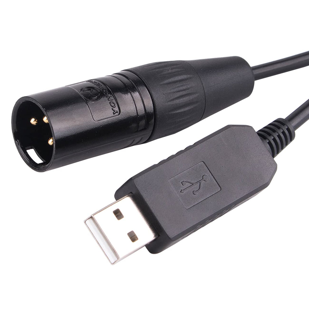 Adapterkabel USB auf DMX 512 3PIN XLR Interface Computer PC Bühnenbeleuchtung Controller Dimmer USB