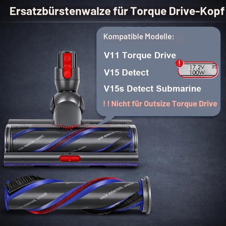 V11 Torque Drive Bürstwalze mit Endkappe, nur für Dyson V11/V15 100W High Torque Bodendüse, kompatib