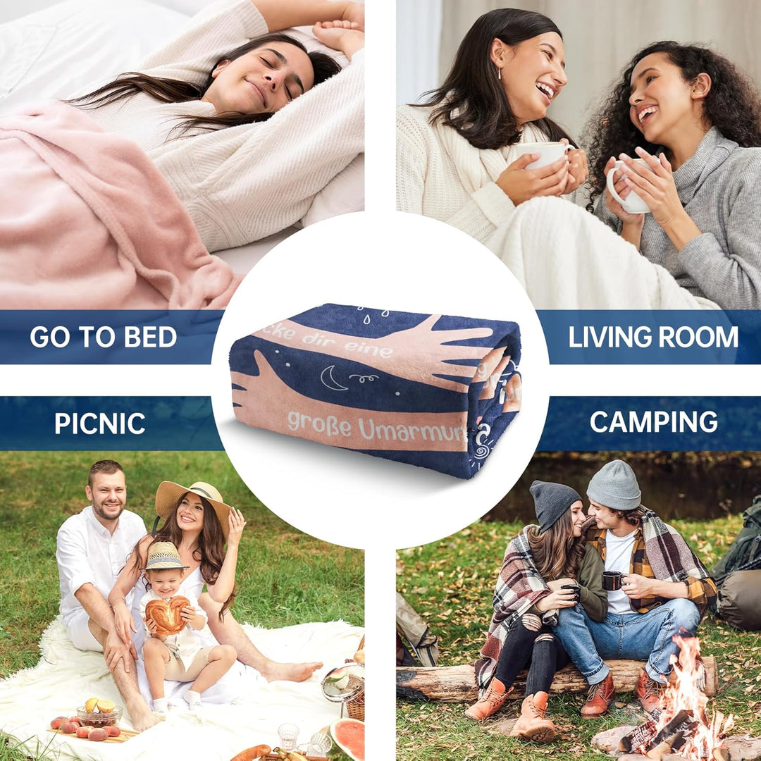 Craftique Gute Besserung Geschenke für Frauen Männer, Grosse Umarmung Kuscheldecke, Aufmunterung Ges
