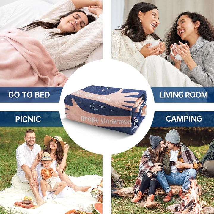 Craftique Gute Besserung Geschenke für Frauen Männer, Grosse Umarmung Kuscheldecke, Aufmunterung Ges