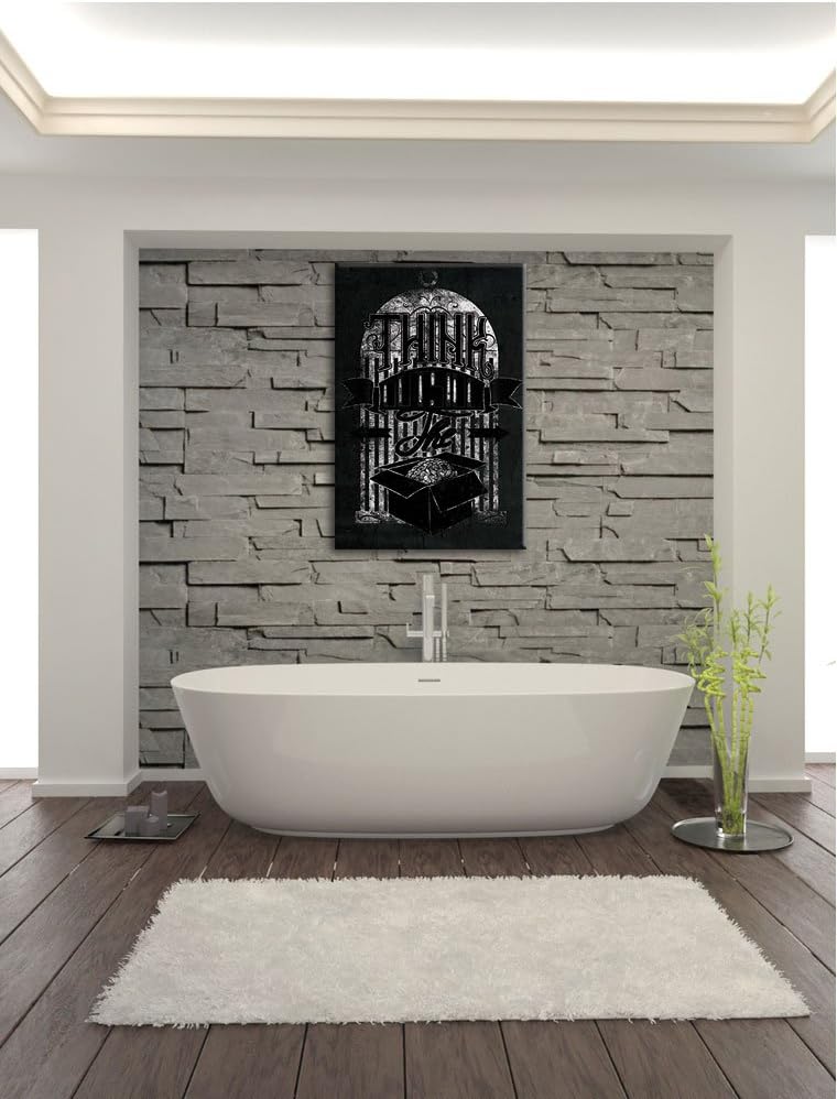 Dark Think outside the box black Bild auf Leinwand, XXL riesige Bilder fertig gerahmt mit Keilrahmen