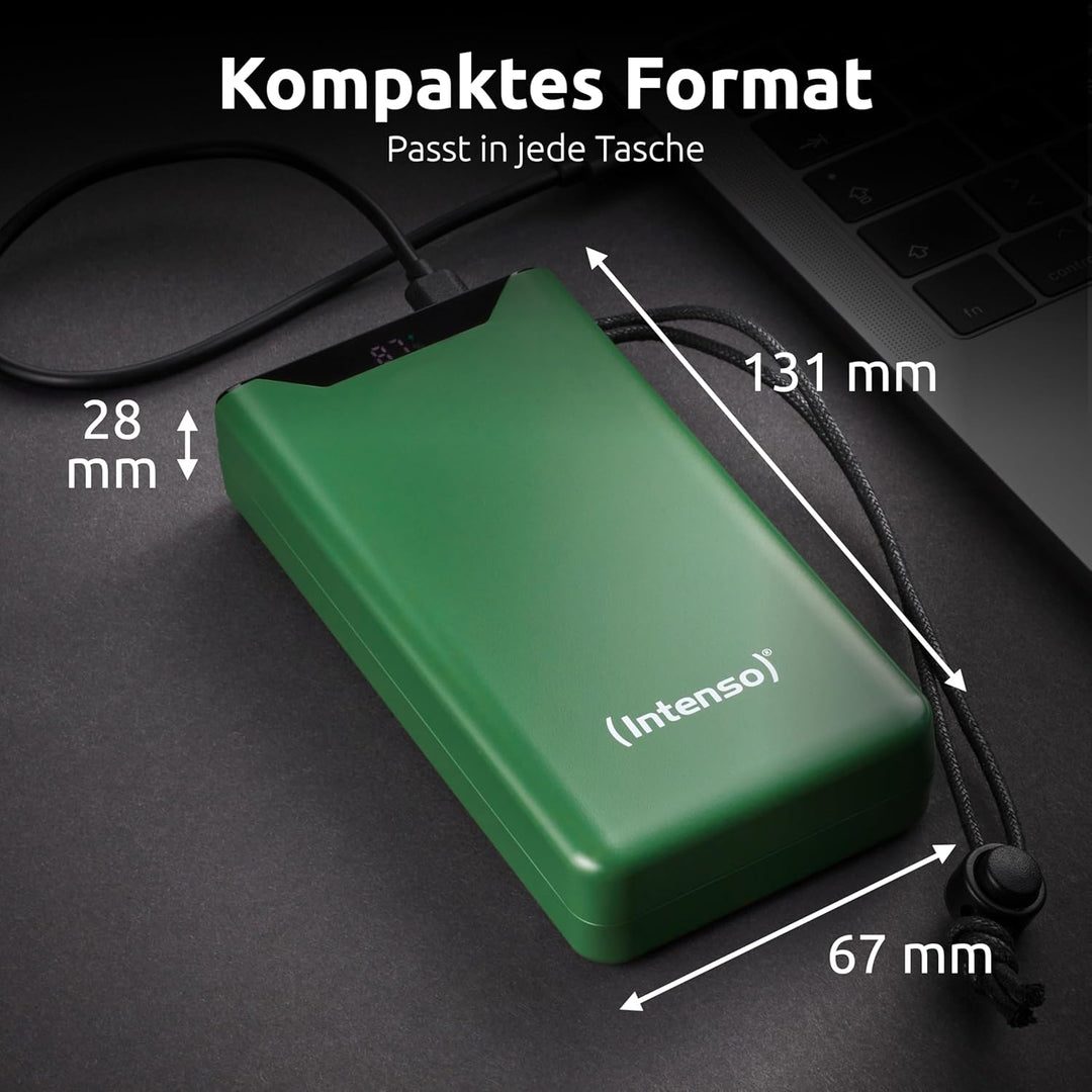 Intenso Powerbank F20000 – 20000 mAh, USB-C & USB-A, Power Delivery & Quick Charge, 20W, Schnelllade