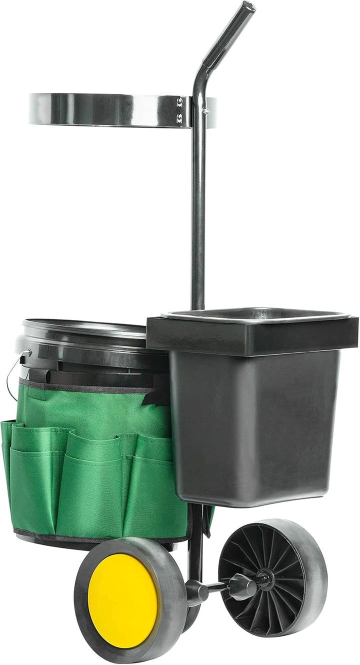 UPP Garten- &amp; Werkzeugtrolley I Transportwagen mit 12 &amp; 20 L Eimer | Gerätehalter und Tasche mit 12