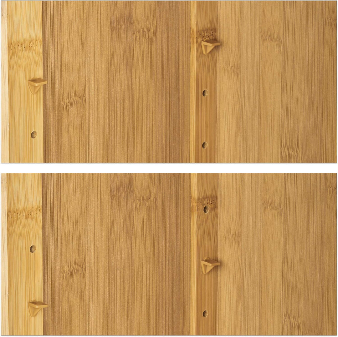 Relaxdays Badezimmer Hängeschrank aus Bambus, 2 Ablagen mit Einlegeboden, Badschrank HxBxT: 66 x 35