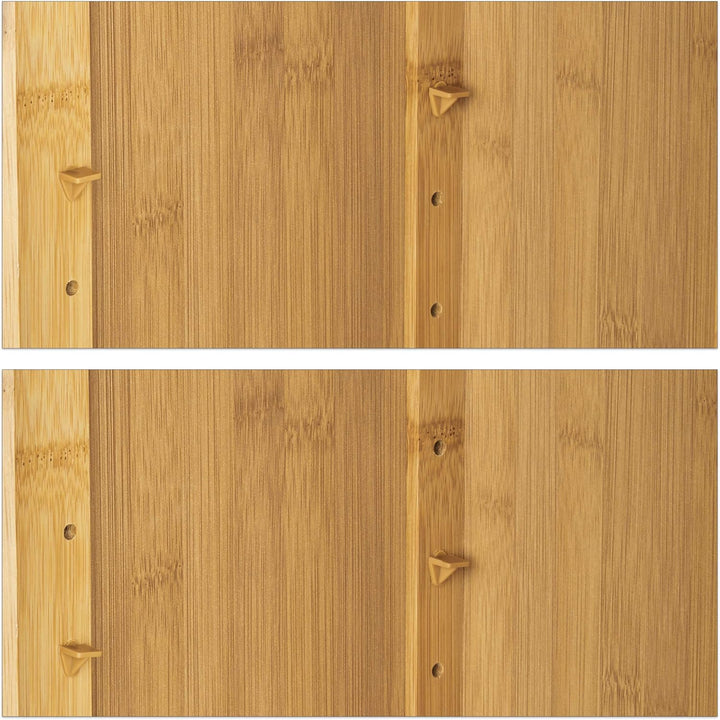 Relaxdays Badezimmer Hängeschrank aus Bambus, 2 Ablagen mit Einlegeboden, Badschrank HxBxT: 66 x 35