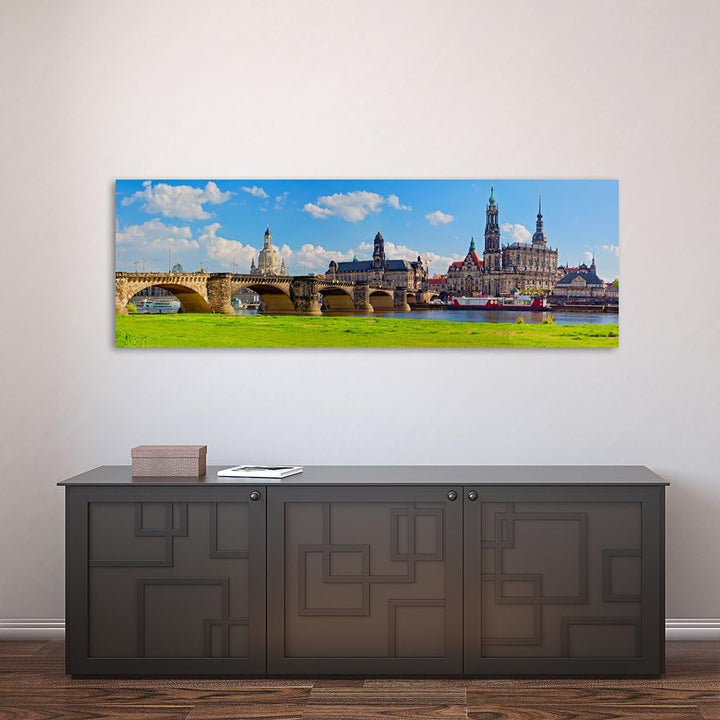 Feeby. Leinwandbild, Bilder, Wand Bild, Wandbilder, Kunstdruck 150x60 cm, DRESDEN ELBE VALLEY, DEUTS