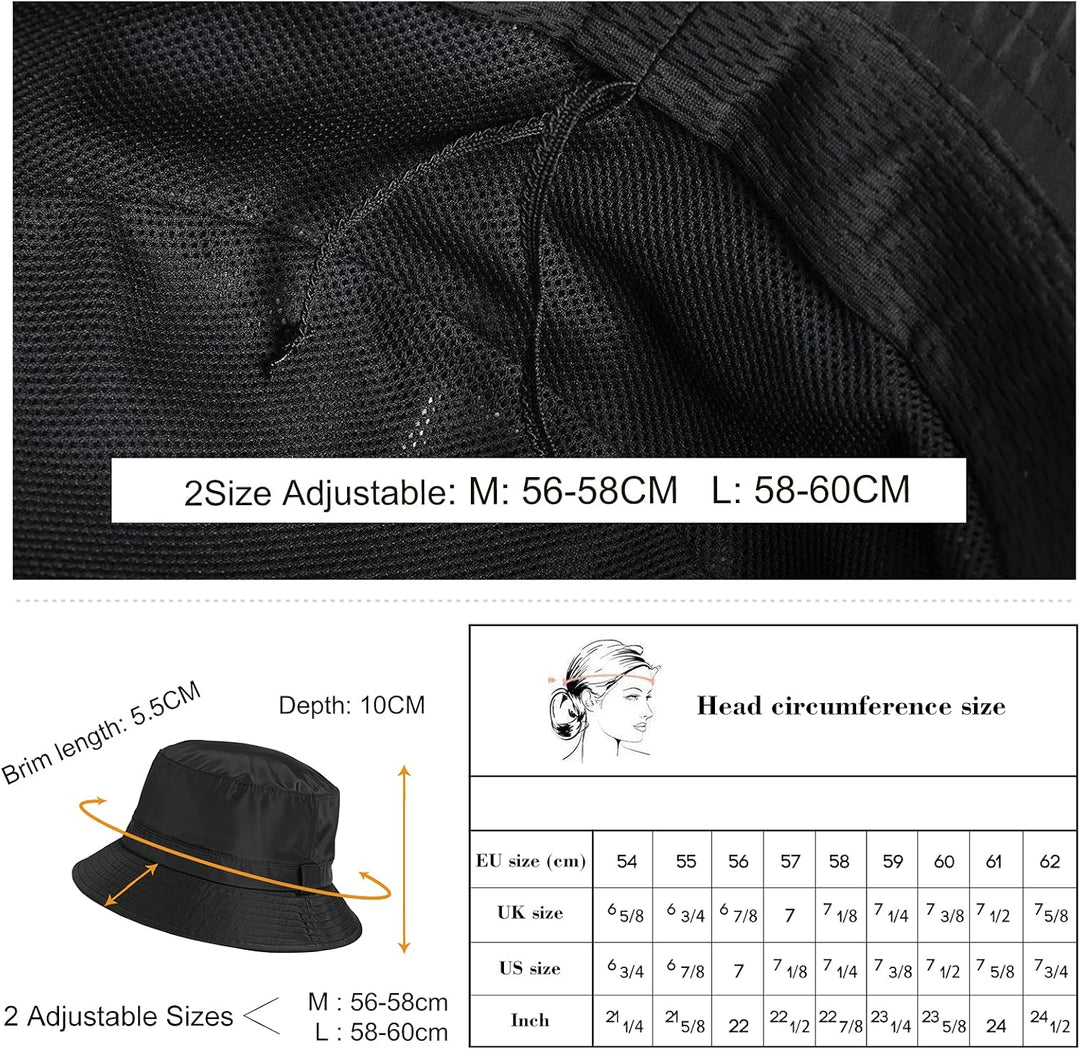 Comhats Regenhut Unisex für Damen Herren Wasserdichter Bucket hat Faltbar Eimerhut Strand Surfen Ang