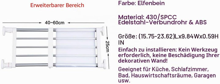 BAOYOUNI Erweiterbar Kleiderschrankzubehör Einlegeböden Schrankregal Einstellbare Lagerregal Separat
