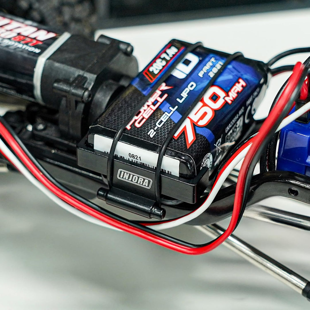 INJORA LCG Carbon Fiber Chassis Frame Kit mit Batterieablage für 1/18 TRX4M Defender Bronco K10 F150