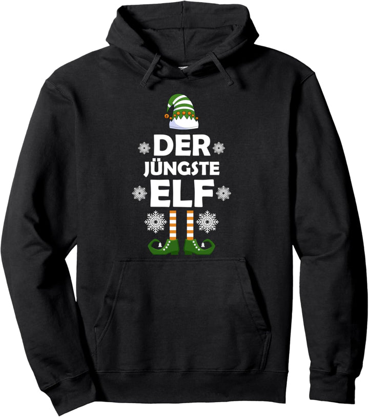 Jüngste Elf Elfen Familien Weihnachts Outfit Weihnachtself Pullover Hoodie