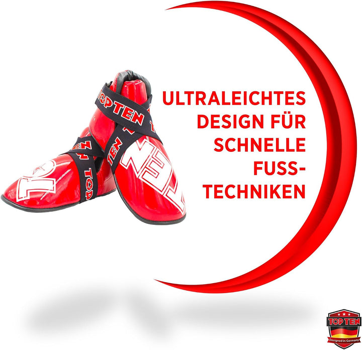 TOP TEN Fussschutz „Superlight“ für den Wettkampf Rot L, Rot L