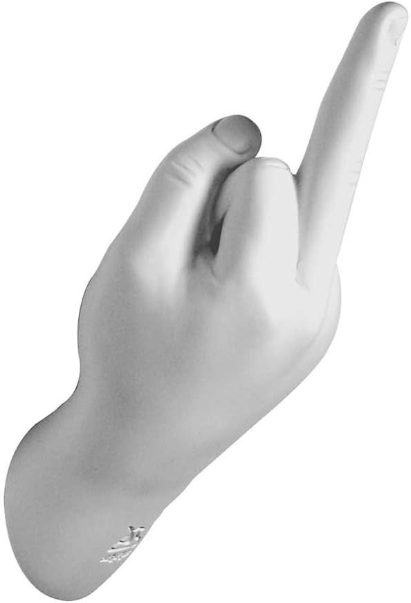 Antartidee M-Finger Wandgarderobe Mittelfinger aus Kunstharz, handdekoriert, Schwarz