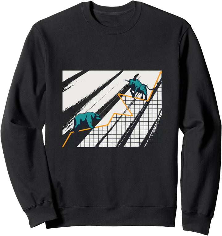 Geldanlage Bulle und Bär Motiv Investor Trader Geld Sweatshirt