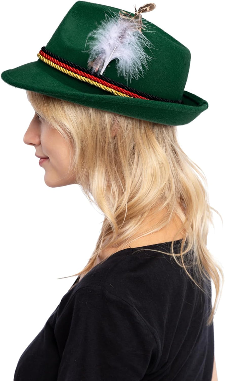 Spooktacular Creations 2 German Alpine Hats Costume Accessories, Retro Bavaria Traditional Hat Felt