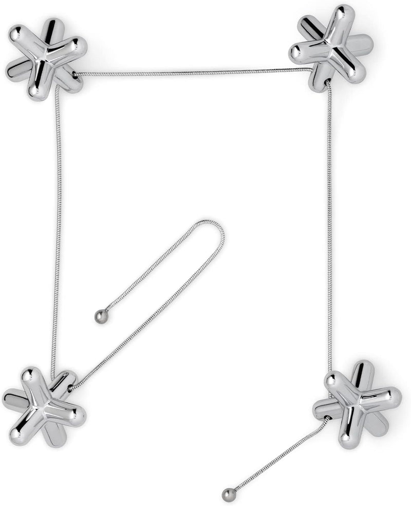 Alessi Tripod GCH01 Design Topfuntersatz mit verstellbaren Teilen, verchromt Zamak, Glänzend Poliert