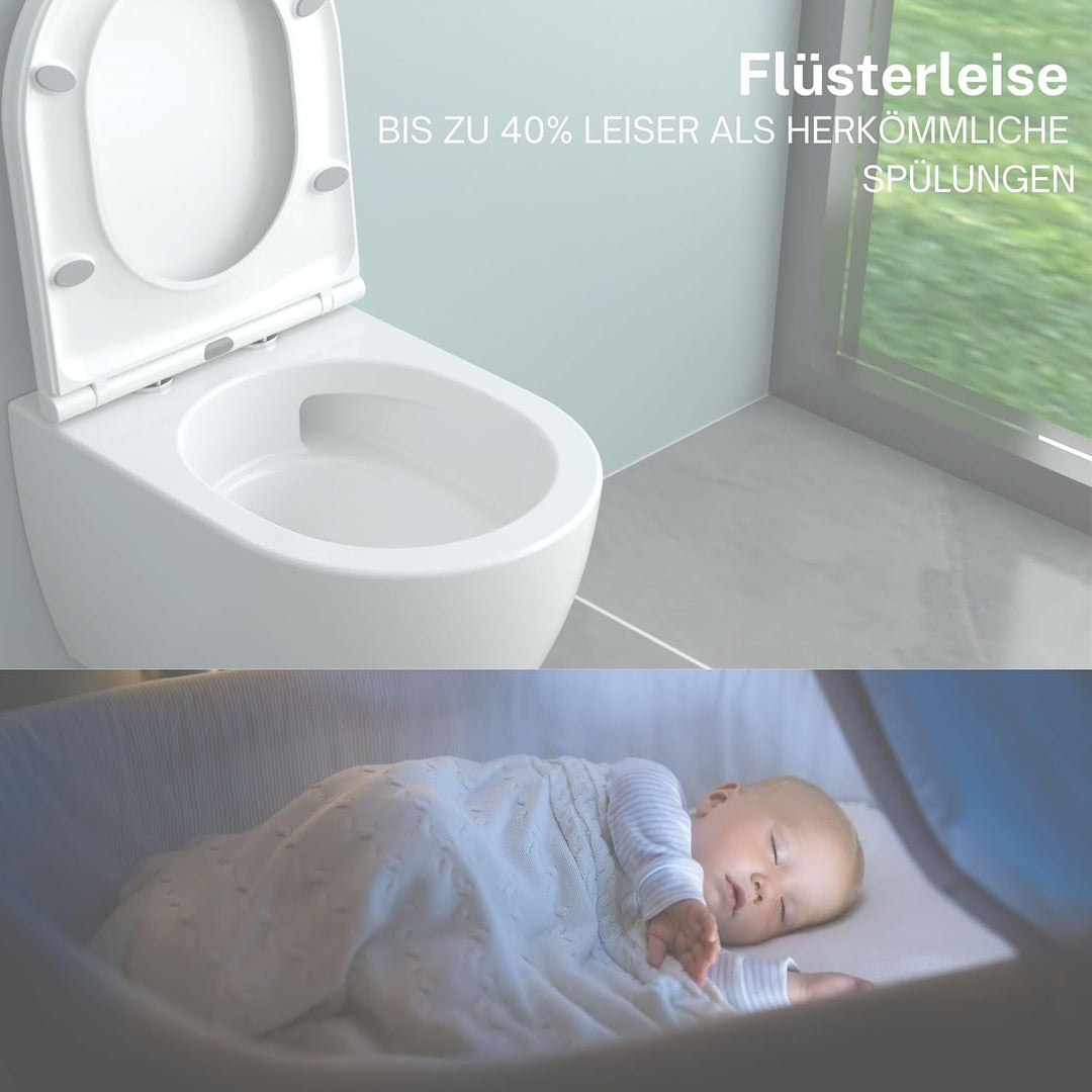 Whirlflush Hänge-WC Soho 3.0 Weiss Glanz | Spülrandlos für Hygiene & Leichte Reinigung | Tornado-Spü