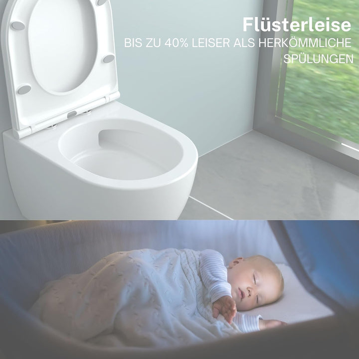 Whirlflush Hänge-WC Soho 3.0 Weiss Glanz | Spülrandlos für Hygiene & Leichte Reinigung | Tornado-Spü