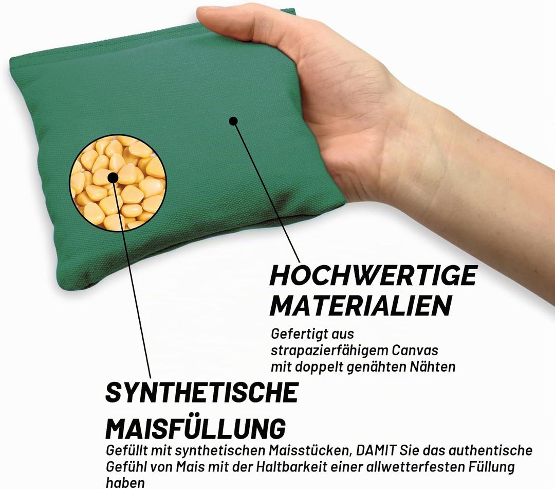 GoSports Cornhole-Wurfsäckchen, Set mit 4 Stück, Design gemäss Regelvorgaben, für jedes Wetter geeig