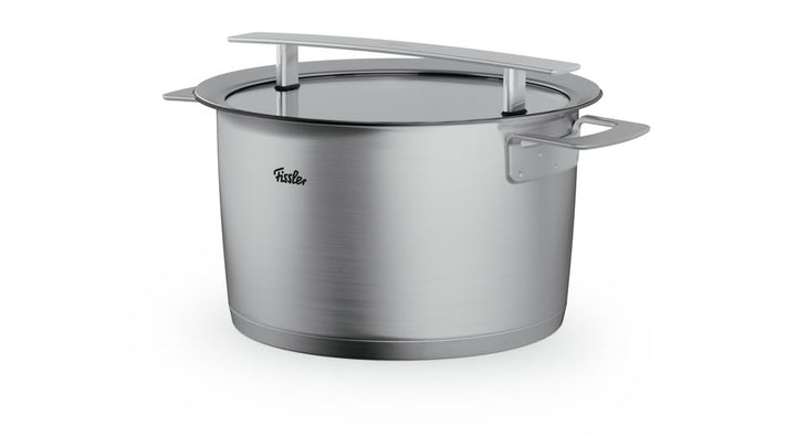 Fissler Phi Collection hoher Kochtopf (24 cm, 6,5 L) mit Glasdeckel – extra grosser Edelstahl-Topf,