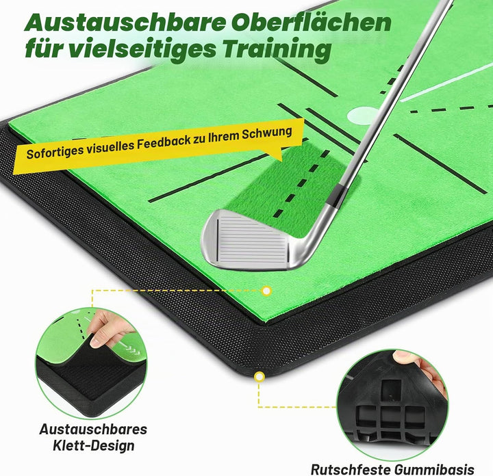 MoKo Golf-Schlagmatte, Golfmatte mit Schwungbahn-Feedback, Zusätzliche Austauschbare Trainingsmatten