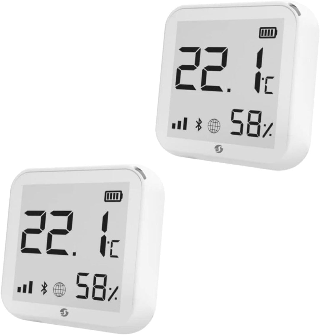Shelly Plus H&T 2er Pack Wireless Luftfeuchtigkeit und Temperatur Sensor, Hygrometer Monitor, Smart
