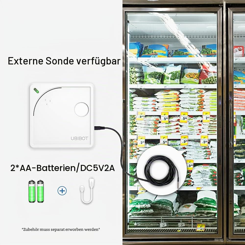 UbiBot WS1 | WLAN-fähiger Temperatur- und Feuchtigkeitsmesser, drahtloses Thermo- und Hygrometer, Ap