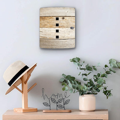 banjado® Design Schlüsselkasten aus Edelstahl mit Motiv Graues Holz für 10 Schlüssel - Schlüsselschr