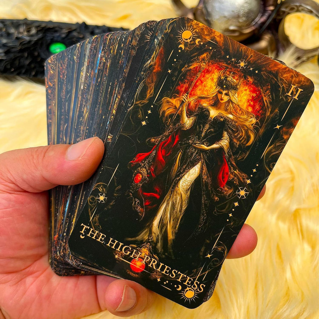 Dunkles Gothic-Tarotkartenspiel, einzigartig, Tarotkarten für Anfänger, Tarotkarten mit Begleitbuch,